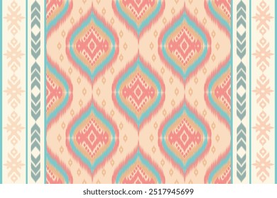 Ikat Vector abstracto Geométrico étnico tribal. Damasco sin patrón tradicional estilo azteca Diseño para el fondo, alfombra, papel de pared, ropa, envoltura, batik, tela, bordado. Otro diseño
