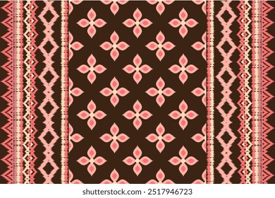  Ikat  abstract Vector Geometric ethnic  tribal .Damask seamless pattern traditional Aztec style Design for background ,Capet,wall paper,clothing, wrapping,batik ,fabric , embroidery .other design 
