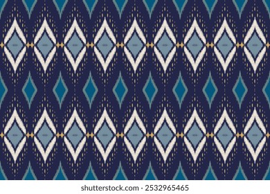 Ikat Abtract art. Padrão contínuo em bordados folclóricos tribais, e estilo mexicano Aztec arte geométrica ornamento impressão. Design para Capet, capa, papel de parede, envoltório, Tecido de vestuário 