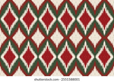 	Ikat Abtract art. Seamless pattern in tribal folk embroidery, and Mexican style Aztec geometric art ornament print. Design for Capet, cover, wallpaper, wrapping, Fabric clothing