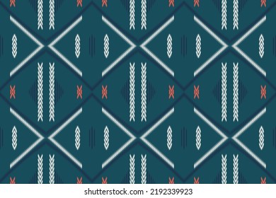 ikat art seamless pattern with ikat border for digital design prints Simple ikat motifs abstract tribal Aztec art Design for background,carpet,wallpaper,clothing,wrapping,Batik,fabric,Vector 