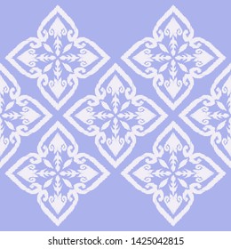 Ikat. Art seamless pattern. Ethnic print. Multicolored. Boho. Traditional ornament. Folk motif. Vector geometric background. Can be used for social media, posters, email, print, ads designs.