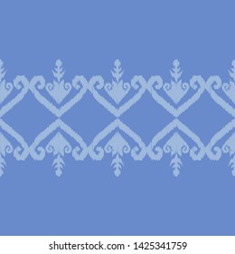 Ikat. Art seamless pattern. Ethnic print. Multicolored. Boho. Traditional ornament. Folk motif. Vector geometric background. Can be used for social media, posters, email, print, ads designs.
