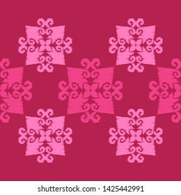 Ikat. Art seamless pattern. Ethnic print. Multicolored. Boho. Traditional ornament. Folk motif. Vector geometric background. Can be used for social media, posters, email, print, ads designs.
