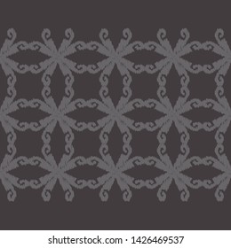 Ikat. Art seamless pattern. Ethnic print. Multicolored. Boho. Traditional ornament. Folk motif. Vector geometric background. Can be used for social media, posters, email, print, ads designs.