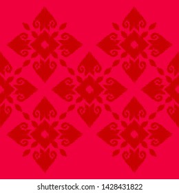Ikat. Art seamless pattern. Ethnic print. Multicolored. Boho. Traditional ornament. Folk motif. Vector geometric background. Can be used for social media, posters, email, print, ads designs.