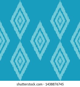 Ikat. Art seamless pattern. Ethnic print. Multicolored. Boho. Traditional ornament. Folk motif. Vector geometric background. Can be used for social media, posters, email, print, ads designs.