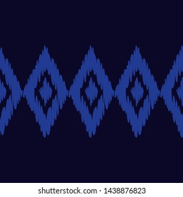 Ikat. Art seamless pattern. Ethnic print. Multicolored. Boho. Traditional ornament. Folk motif. Vector geometric background. Can be used for social media, posters, email, print, ads designs.