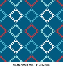 Ikat. Art seamless pattern. Ethnic print. Multicolored. Boho. Traditional ornament. Folk motif. Vector geometric background. Can be used for social media, posters, email, print, ads designs.