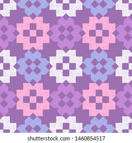 Ikat. Art seamless pattern. Ethnic print. Multicolored. Boho. Traditional ornament. Folk motif. Vector geometric background. Can be used for social media, posters, email, print, ads designs.
