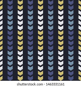 Ikat. Art seamless pattern. Ethnic print. Multicolored. Boho. Traditional ornament. Folk motif. Vector geometric background. Can be used for social media, posters, email, print, ads designs.