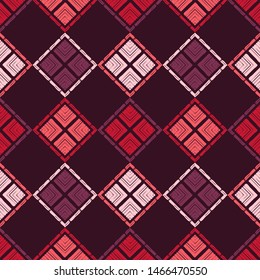 Ikat. Art seamless pattern. Ethnic print. Multicolored. Boho. Traditional ornament. Folk motif. Vector geometric background. Can be used for social media, posters, email, print, ads designs.