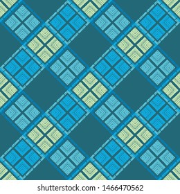 Ikat. Art seamless pattern. Ethnic print. Multicolored. Boho. Traditional ornament. Folk motif. Vector geometric background. Can be used for social media, posters, email, print, ads designs.