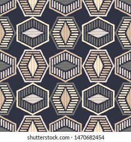 Ikat. Art seamless pattern. Ethnic print. Multicolored. Boho. Traditional ornament. Folk motif. Vector geometric background. Can be used for social media, posters, email, print, ads designs.