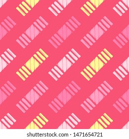 Ikat. Art seamless pattern. Ethnic print. Multicolored. Boho. Traditional ornament. Folk motif. Vector geometric background. Can be used for social media, posters, email, print, ads designs.