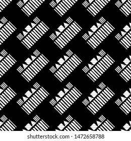 Ikat. Art seamless pattern. Ethnic print. Multicolored. Boho. Traditional ornament. Folk motif. Vector geometric background. Can be used for social media, posters, email, print, ads designs.