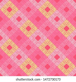 Ikat. Art seamless pattern. Ethnic print. Multicolored. Boho. Traditional ornament. Folk motif. Vector geometric background. Can be used for social media, posters, email, print, ads designs.