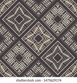 Ikat. Art seamless pattern. Ethnic print. Multicolored. Boho. Traditional ornament. Folk motif. Vector geometric background. Can be used for social media, posters, email, print, ads designs.