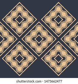 Ikat. Art seamless pattern. Ethnic print. Multicolored. Boho. Traditional ornament. Folk motif. Vector geometric background. Can be used for social media, posters, email, print, ads designs.
