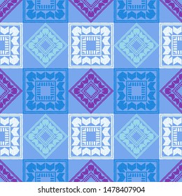 Ikat. Art seamless pattern. Ethnic print. Boho. Traditional ornament. Vector geometric background. Can be used for social media, posters, email, print, ads designs.