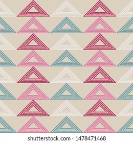 Ikat. Art seamless pattern. Ethnic print. Boho. Traditional ornament. Vector geometric background. Can be used for social media, posters, email, print, ads designs.