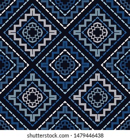 Ikat. Art seamless pattern. Ethnic print. Boho. Traditional ornament. Vector geometric background. Can be used for social media, posters, email, print, ads designs.