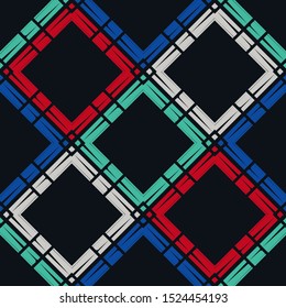  Ikat. Art seamless pattern. Ethnic print. Boho. Folk motif. Vector geometric background. Can be used for social media, posters, email, print, ads designs.