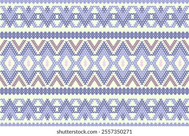 Ikat Aztec ethnic geometric embroidery abstract texture seamless pattern. Native geometry decorative design for fabric, clothing, wallpaper, background, border decor, interior, ornament, knitting 