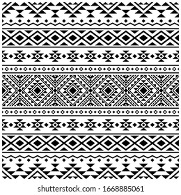 Seamless Etnic Pattern Black White Color Stock Vector (Royalty Free ...