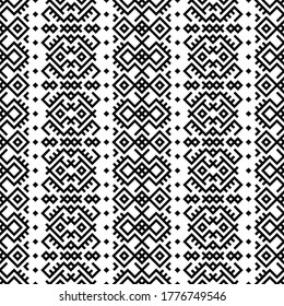 Íkat azteca, de color blanco y negro. Diseño indio, nativo, navajo, inca
