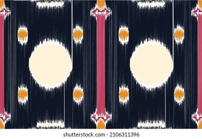 Ikat aztec ethnic seamless pattern. Design for carpet, wallpaper, clothing, wrapping, fabric, cover, textile
