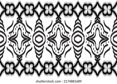 Ikat Aztec diseño de patrones étnicos impecables en color blanco y negro. patrón étnico indígena filipino textil