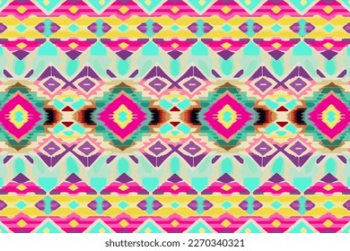 Ikat Aztec mexicano a la perfección patrón brillante fondo pastel. Resumen de la antigua antigua línea tribal de la antigua tradición folk tradicional. Ornate elegante retro vintage de lujo para tela textil.