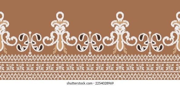 Ikat aztec paisley embroidery. Ikkat background.geometric ethnic oriental pattern traditional. Ikat Aztec style abstract vector illustration.design for texture,fabric,decoration,carpet,saree,sari