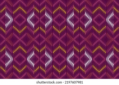 Ikat Aztec print. Mexican seamless pattern. Ethnic ornament. bind or to tie off. This refers to the tie-dyeing method used to give textiles their unique vibrancy of design and color.