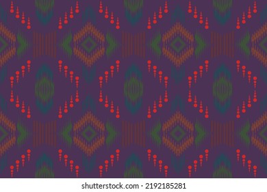 Ikat Aztec Seamless geometric vintage texture. tribal art Design for carpet, wallpaper, clothing, wrapping, batik, fabric, Vector illustration embroidery style in Ethnic themes.