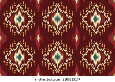 Ikat Aztec Tribal African Background. Ikat Style Aztec Art Work For Textile Prints Vintage Style Ikat Tribal Art Illustration Design For Print Background, 