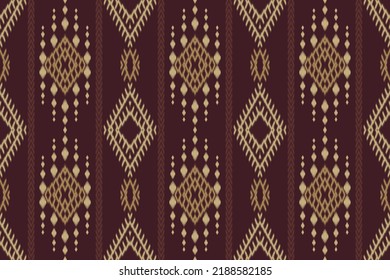 Ikat Aztec tribal art seamless background. Diagonal ikat stripes. Folk embroidery, Indian, Scandinavian, Gypsy, Mexican, African rug, wallpaper.