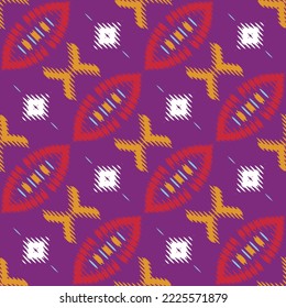 Ikat Aztec tribal color Seamless Pattern. Ethnic Geometric Ikkat Batik Digital vector textile Design for Prints Fabric saree Mughal brush symbol Swaths texture Kurti Kurtis Kurtas