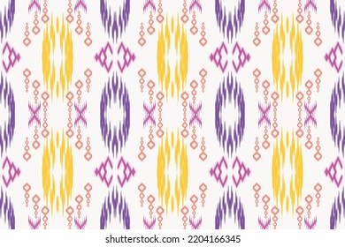 arte tribal de fondo de ikat Enlace para crear nuevos patrones e hilados teñidos varias veces para crear intrincados patrones multicolores. al terminar de teñirlas, atadas todas y tejer los hilos en tela.