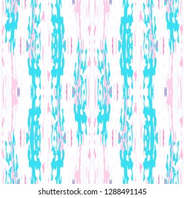 Ikat batik print modern style, shibori fabric design. Tribal embroidery ethnic seamless pattern. Vintage endless repeat ornament. Traditional folk ikat surface. Vector watercolor geometric background.