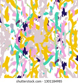 Ikat batik print modern style, shibori fabric design. Tribal embroidery ethnic seamless pattern. Vintage endless repeat ornament. Traditional folk ikat texture. Vector watercolor geometric background.