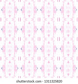 Ikat batik print modern style, shibori fabric design. Tribal embroidery ethnic seamless pattern. Vintage endless repeat ornament. Traditional folk ikat surface. Vector watercolor geometric background.