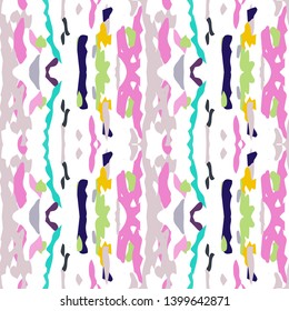 Ikat batik print modern style, shibori fabric design. Tribal embroidery ethnic seamless pattern. Vintage endless repeat ornament. Traditional folk ikat texture. Vector watercolor geometric background.