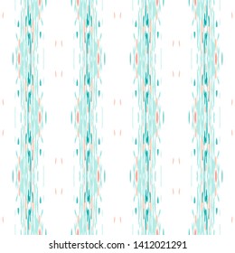 Ikat batik print modern style, shibori fabric design. Tribal embroidery ethnic seamless pattern. Vintage endless repeat ornament. Traditional folk ikat surface. Vector watercolor geometric background.