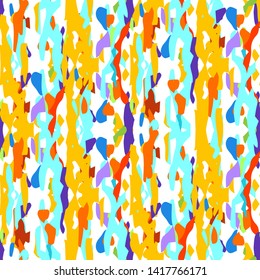 Ikat batik print modern style, shibori fabric design. Tribal embroidery ethnic seamless pattern. Vintage endless repeat ornament. Traditional folk ikat surface. Vector watercolor geometric background.
