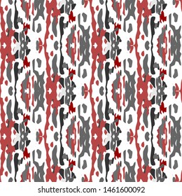 Ikat batik print modern style, shibori fabric design. Tribal embroidery ethnic seamless pattern. Vintage endless repeat ornament. Traditional folk ikat texture. Vector watercolor geometric background.