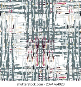 Ikat batik imprimen estilo moderno, diseño de tela shibori. El bordado tribal es un patrón sin fisuras. Ornamento repetitivo inagotable. Textura tradicional de ikat folk. Fondo geométrico de la acuarela vectorial.