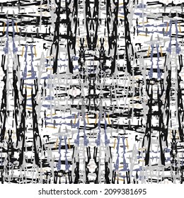 Ikat batik print modern style, shibori fabric design. Tribal embroidery ethnic seamless pattern. Vintage endless repeat ornament. Traditional folk ikat texture. Vector watercolor geometric background.