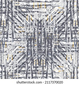 Ikat batik imprimen estilo moderno, diseño de tela shibori. El bordado tribal es un patrón sin fisuras. Ornamento repetitivo inagotable. Textura tradicional de ikat folk. Fondo geométrico de la acuarela vectorial.